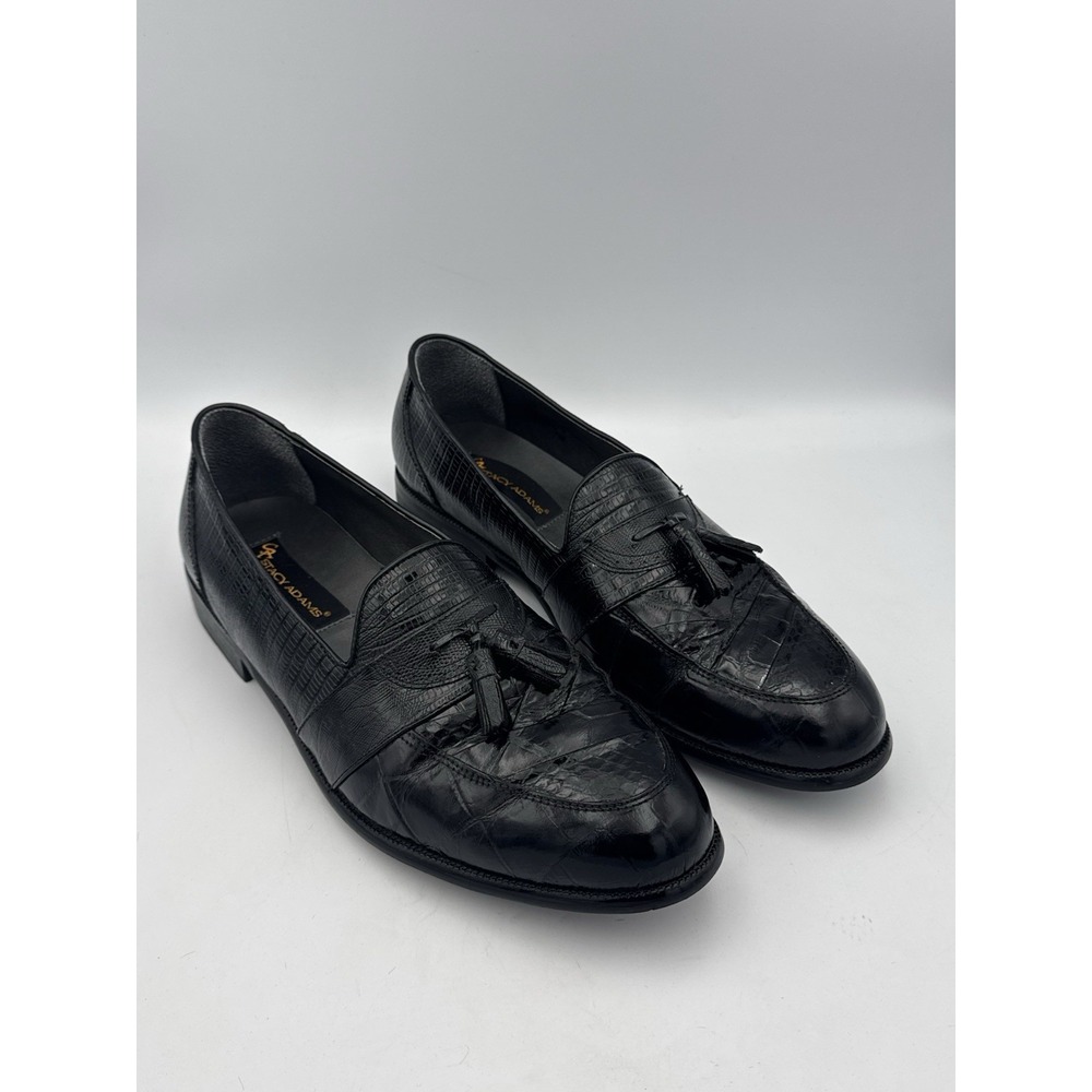 Stacy Adams Santana II Genuine Snake Tassel Loafers Black 12M Mob Boss Style